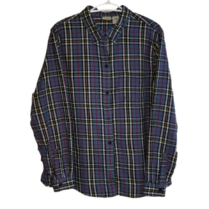 L.L. Bean Plaid Long Sleeve Flannel Button Down Label XL OKWFS